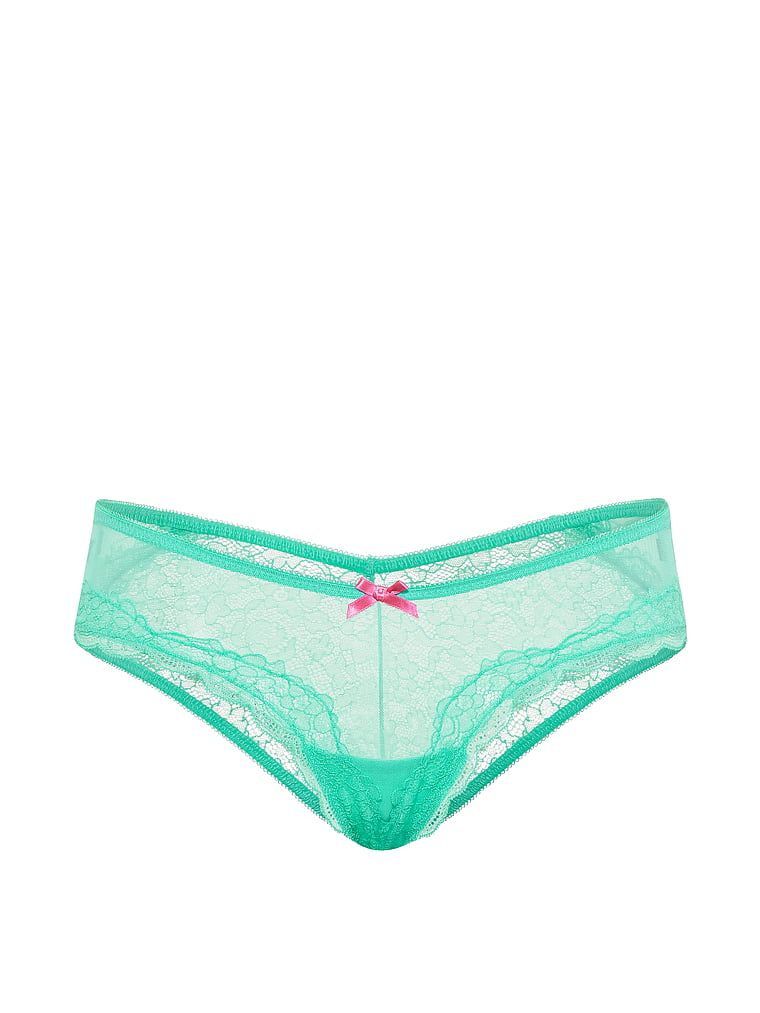 Tease Cheeky mrežaste i čipkaste gaćice. Proizvod je plave boje i dolazi iz Victoria's Secret kolekcije.
