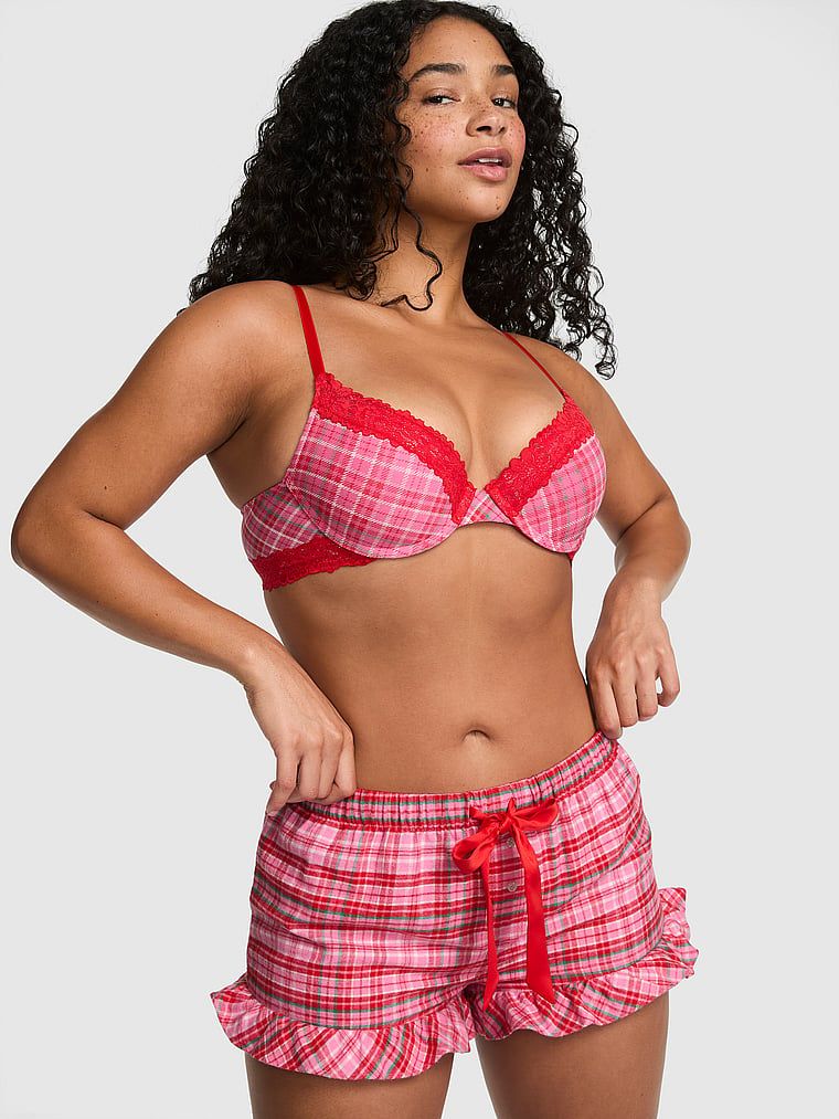 Flanelske pidžama kratke hlače Favorite Flannel s volanom