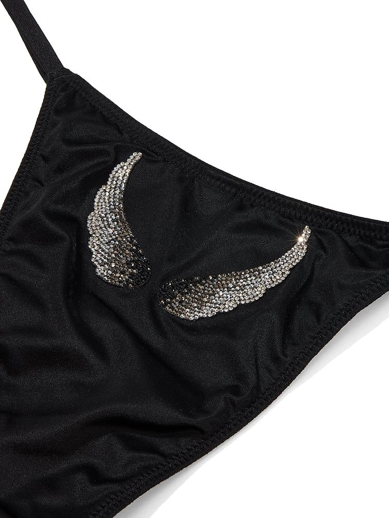 Brazilske gaćice s Angel Shine krilcima. Proizvod je crn i dolazi iz kolekcije Very Sexy.