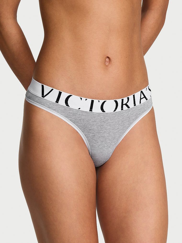 Cotton Pamučne tanga gaćice s raširenim logotipom