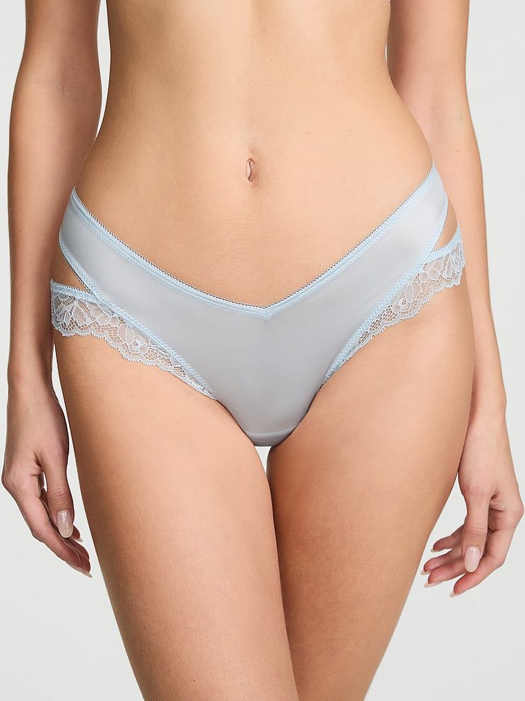 Very Sexy Tanga gaćice s čipkastim porubom na ružice i izrezima