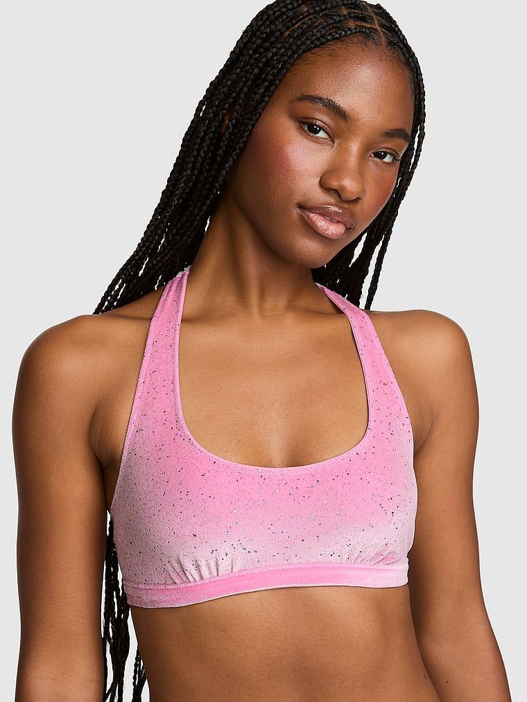 PINK Nepodstavljeni bralette s racerback leđima Plush Touch
