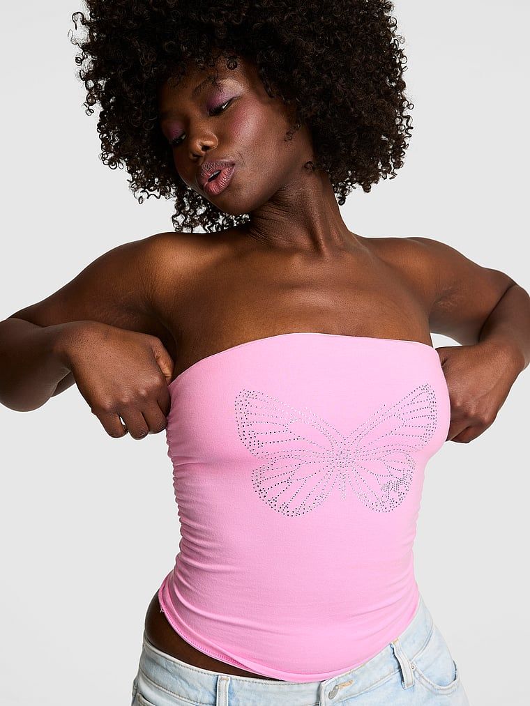 PINK Pointelle Bow boxer kratke hlače