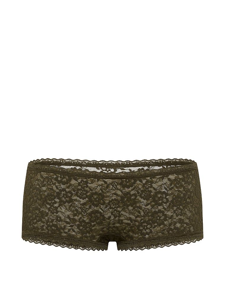 Čipkaste kratke hlače, kratke hlače s niskim strukom Boyshorts. Proizvod je zelene boje i dolazi iz Lacie kolekcije.
