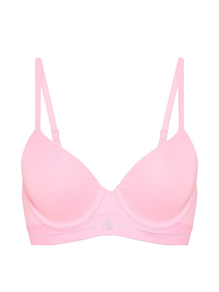 Push-up pamučni grudnjak Perfect Shape Signature Shine. Proizvod je ružičaste boje i dolazi iz kolekcije majica.