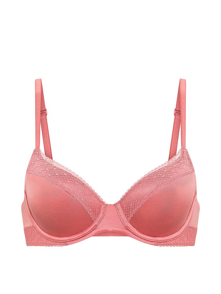Blago podstavljeni grudnjak s Demi čipkastim umetcima. Proizvod je ružičaste boje i dolazi iz kolekcije Body by Victoria.