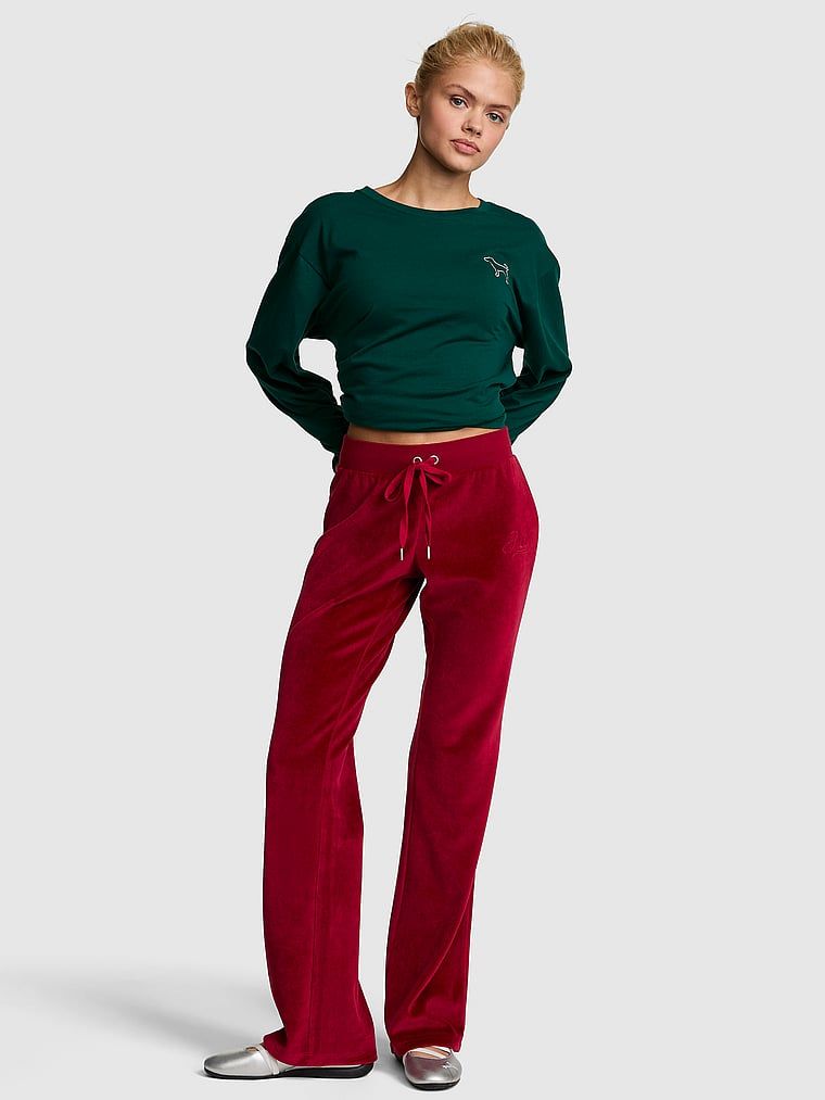 Hlače trapez kroja Vintage Velour