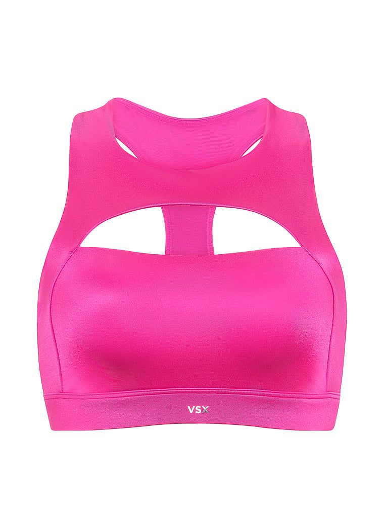 Sportski grudnjak izrađen od sjajnog VSX GlossyTech materijala. Proizvod je ružičaste boje i dolazi iz VSX kolekcije.
