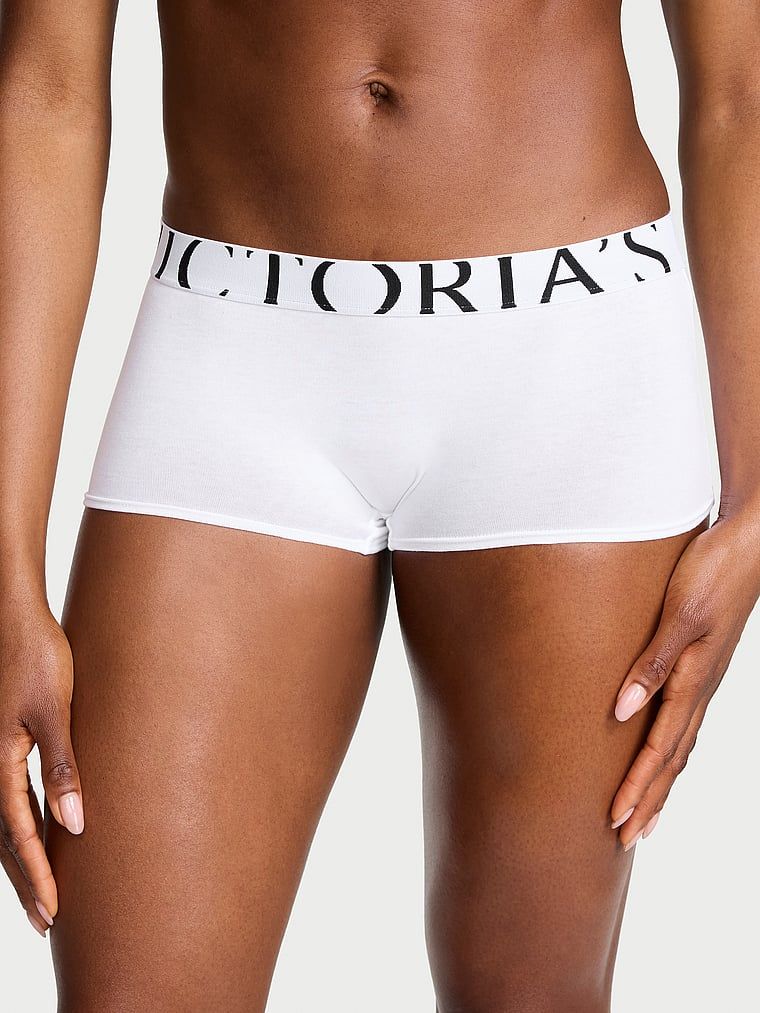 Cotton Pamučne gaćice Boyshort s raširenim logotipom