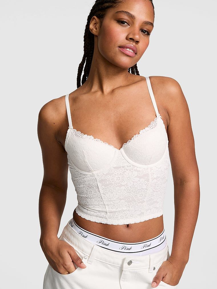 PINK PINK Wink lagano podstavljeni scoop korzet top