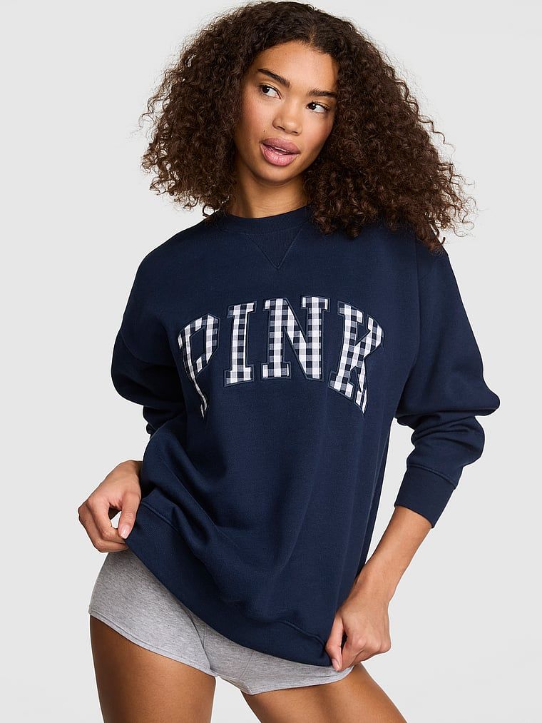 PINK Campus fleece oversized Crew majica