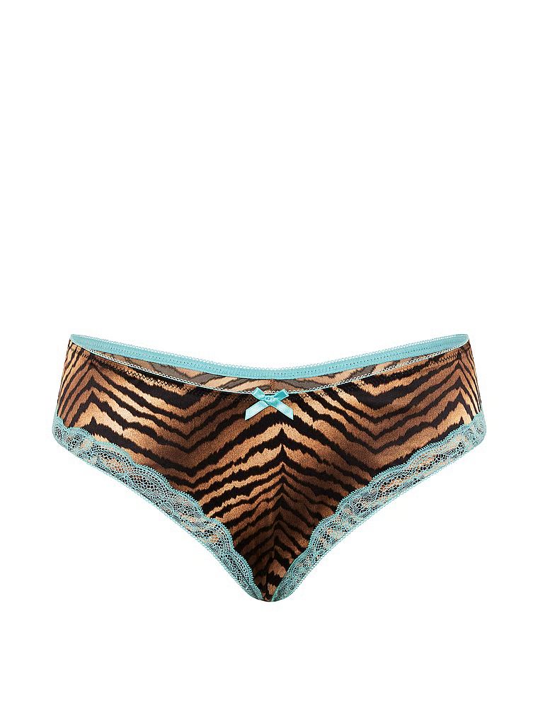 Satenske gaćice s čipkom Tease Cheeky. Proizvod ima šareni uzorak i dolazi iz Victoria's Secret kolekcije.