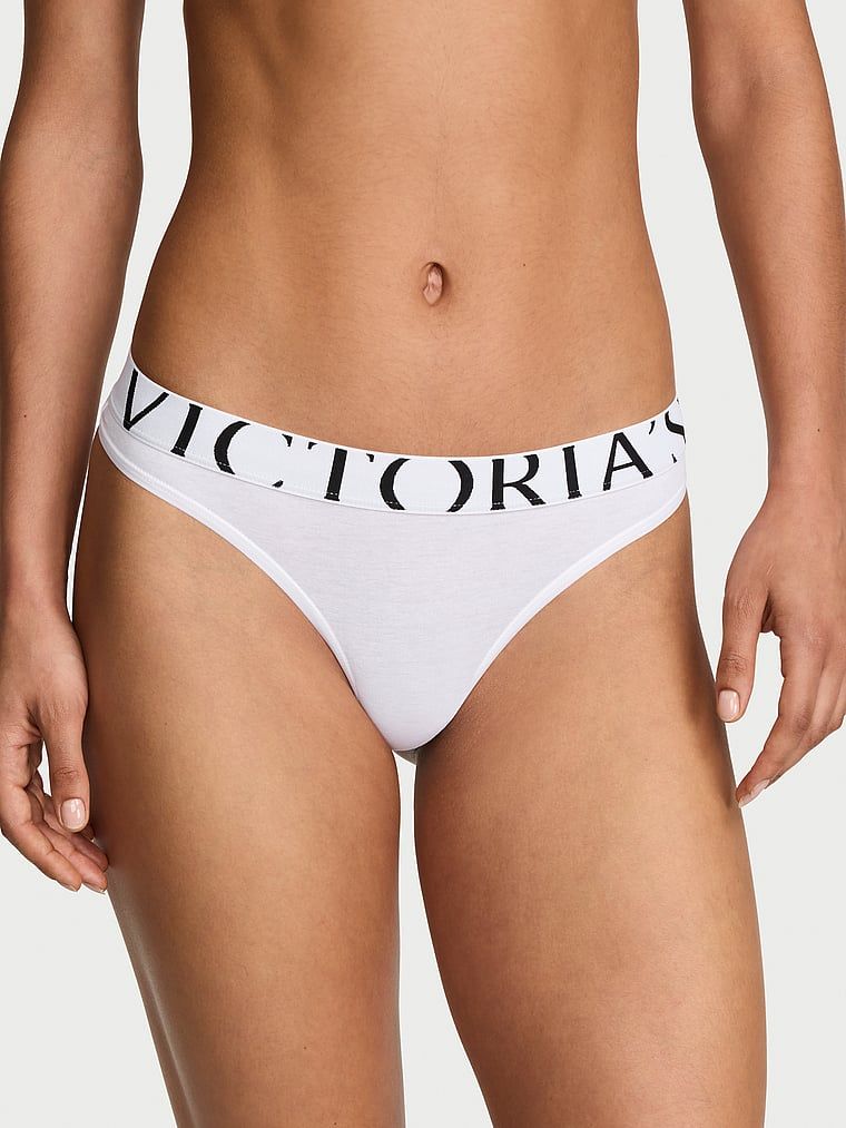 Cotton Pamučne tanga gaćice s raširenim logotipom