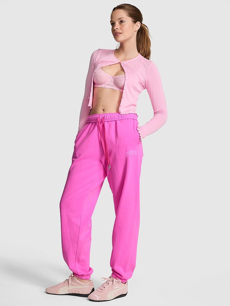 PINK Donji dio trenirke Campus Fleece